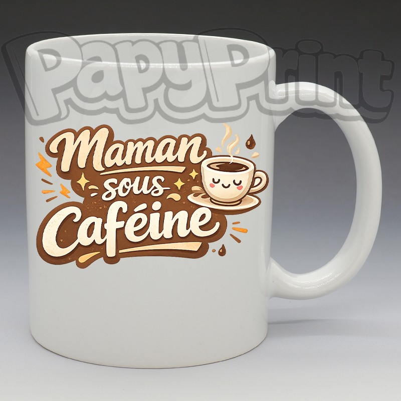 Mug - Maman - "Maman sous caféine" (en Céramique 350ml)