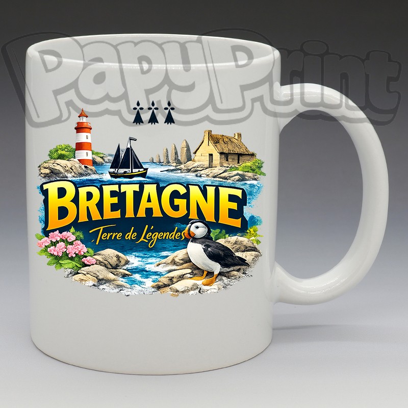 Mug - Régions - "La Bretagne" Terre de légendes (en Céramique 350ml)