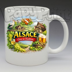 Mug - Régions - "Alsace" Cœur et traditions (en Céramique 350ml)