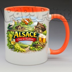Mug - Régions - "Alsace" Cœur et traditions (en Céramique 350ml)