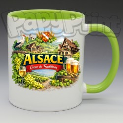 Mug - Régions - "Alsace" Cœur et traditions (en Céramique 350ml)