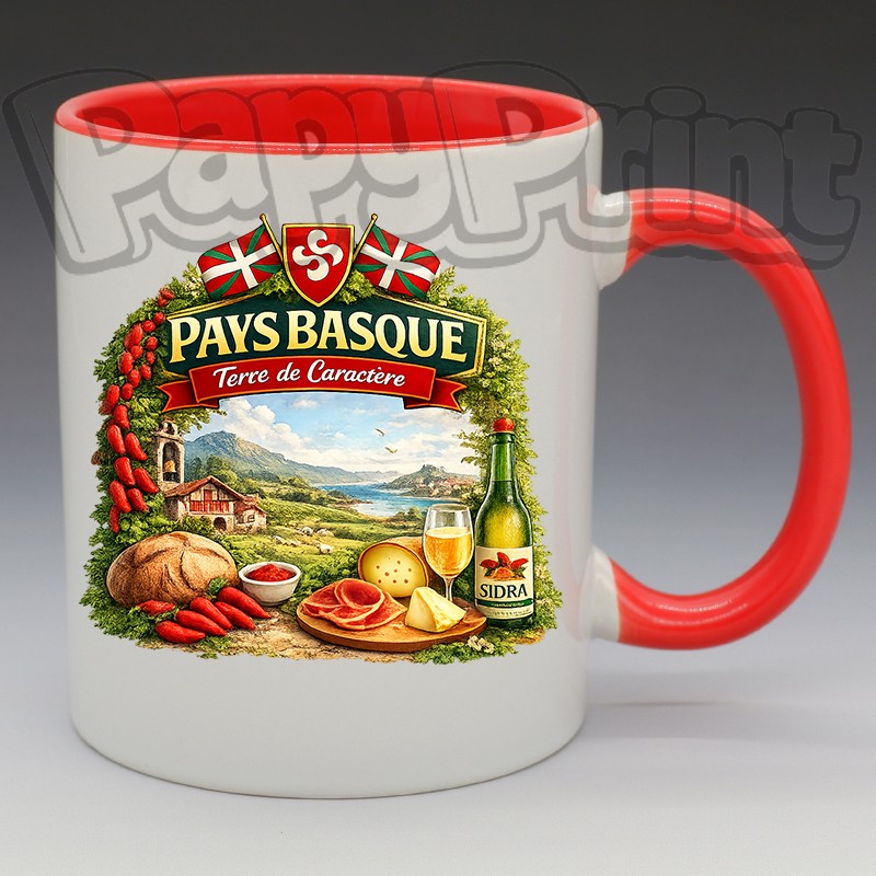 Mug - Régions - "Pays Basque" Terre de Caractère (en Céramique 350ml)