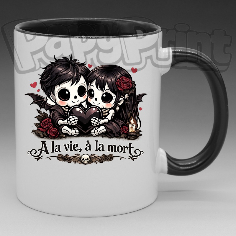 Mug Gothique "À la vie, à la mort" | Papy Print