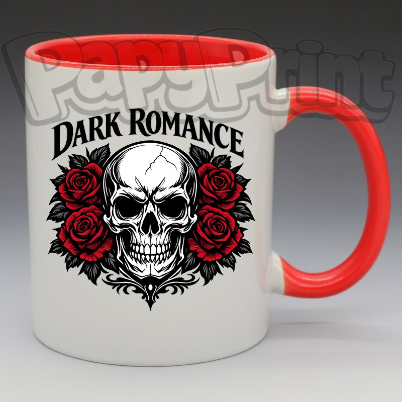 Mug - Gothique - Tête de mort avec Roses, "Dark Romance" (en Céramique 350ml)