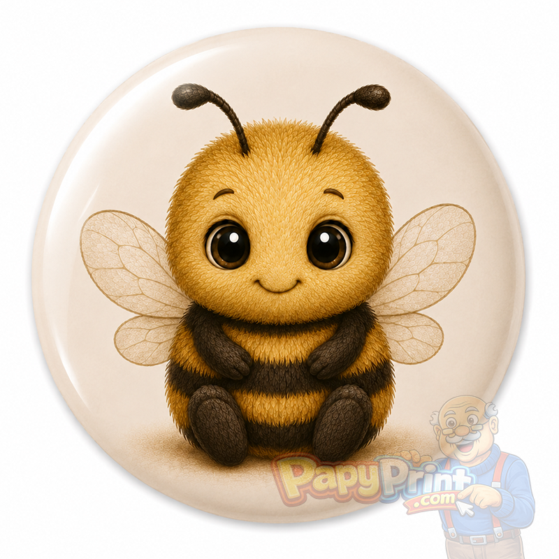 Badge Animaux "Abeille" 56 mm | Papy Print