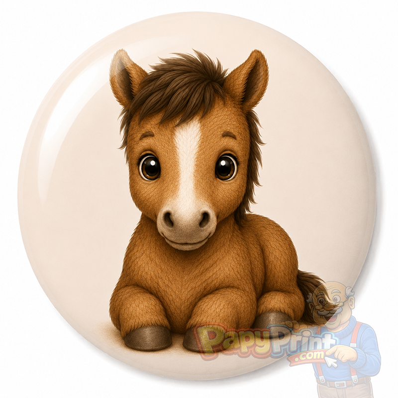 Badge Animaux "Cheval" 56 mm | Papy Print