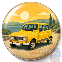 Magnet Automobile "Renault 4L Jaune"