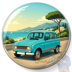 Magnet Automobile "Renault 4L bleu"