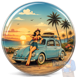Magnet Automobile "Volkswagen Coccinelle Pin-up"