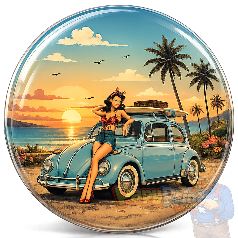 Magnet Automobile "Volkswagen Coccinelle Pin-up"