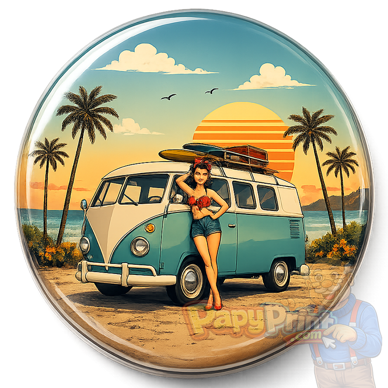 Magnet Automobile "Volkswagen Combi Pin-up"
