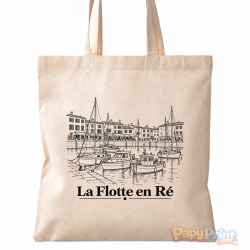 Tote-Bag en Coton 38/38cm - Commune de "La Flotte en Ré"