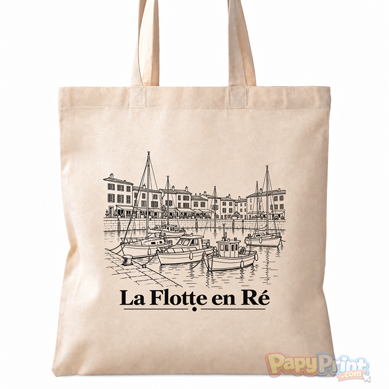Tote-Bag en Coton 38/38cm - Commune de "La Flotte en Ré"