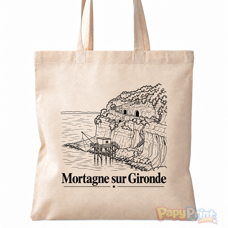 Tote-Bag en Coton 38/38cm - Commune de "Mortagne sur Gironde"