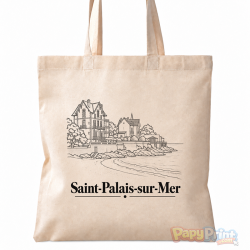 Tote-Bag en Coton 38/38cm - Commune de "Saint Palais sur Mer"